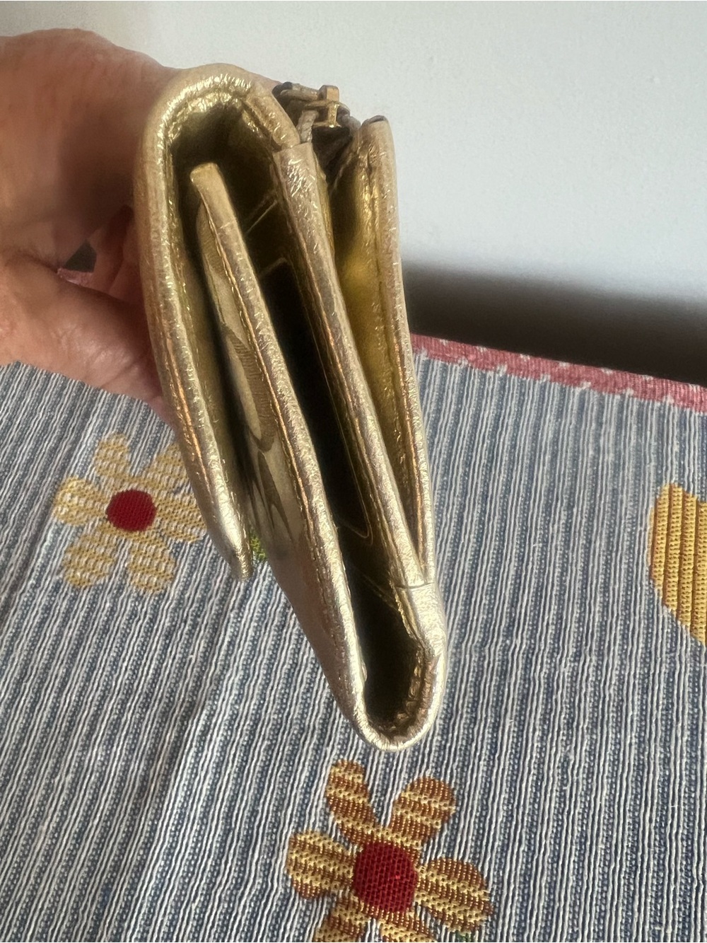 Coach Beige Signature Wallet with Gold Trim - Picture 5 of 6
